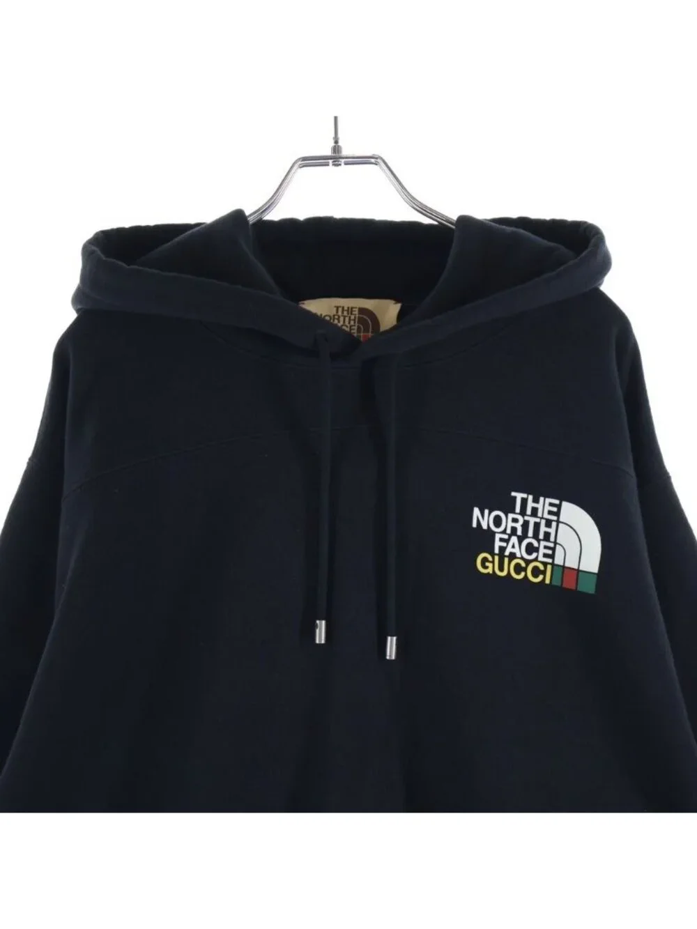 Gucci the North Face Pullover Hoodie Double Sided Print Logo Black